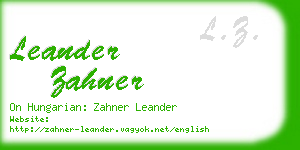 leander zahner business card